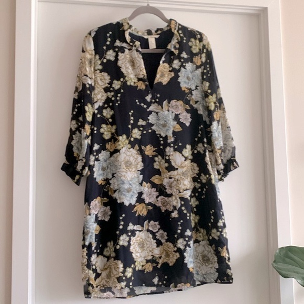 Floral print babydoll mini dress